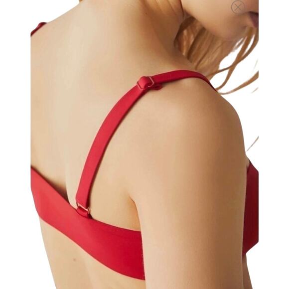 NWT Free People Intimately Notched Lily Scuba Bralette in Haute Red women’s S - Picture 2 of 8